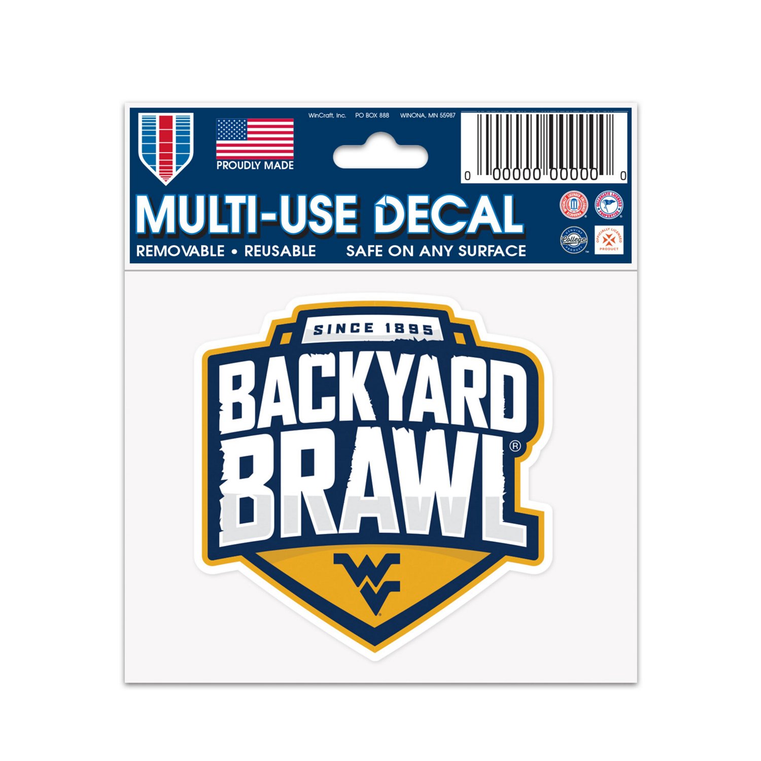 WinCraft West Virginia Mountaineers 2023 Backyard Brawl 3" x 4" Multi-Use Decal - view number 1